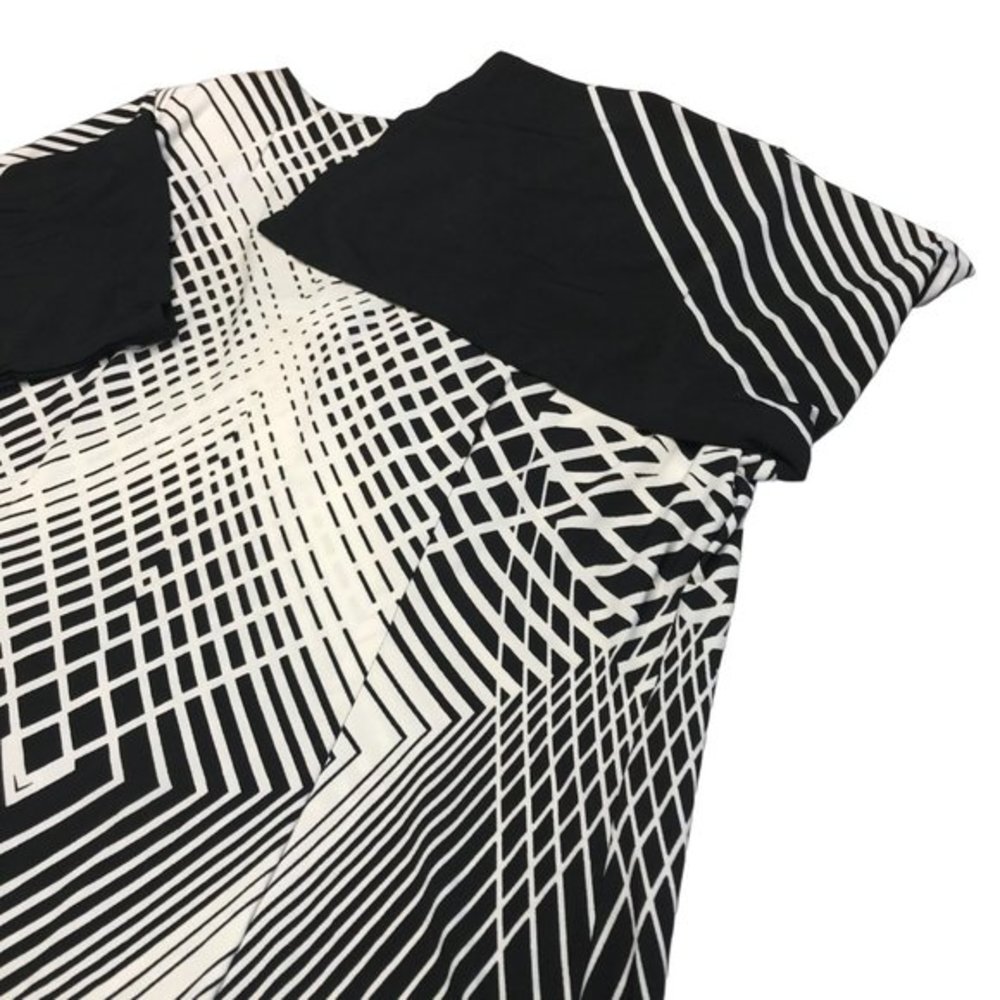New Sunny Leigh Shift Dress Womens Medium black‎ white Career Comfort Stretch - Picture 11 of 11